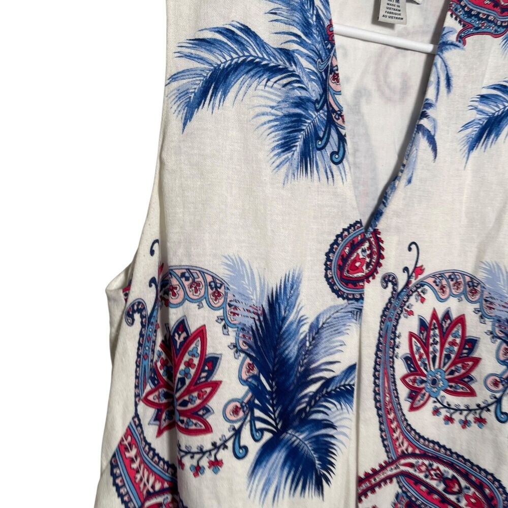 Tommy Bahama Dress Women's Medium V-Neck Sleeveless Paisley Career Shift - Picture 4 of 8